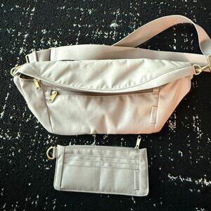 Canvelle Classic Fanny Pack - Oversized (Grey) WITH Matching Slim Wallet